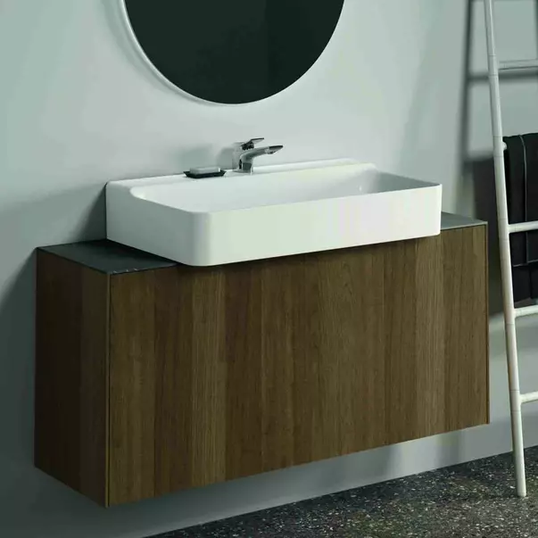  Dulapuri baie - Dulap baza suspendat Ideal Standard Atelier Conca 1 sertar 120 cm finisaj nuc inchis