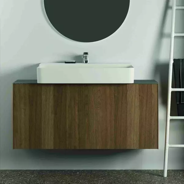 Dulap baza suspendat Ideal Standard Atelier Conca 1 sertar 120 cm finisaj nuc inchis [4]