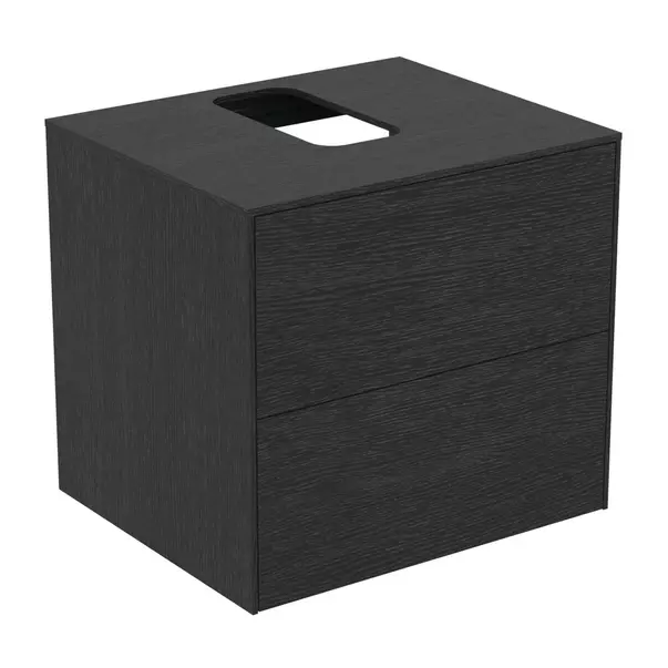  Dulapuri baie - Dulap baza suspendat Ideal Standard Atelier Conca finisaj stejar inchis 2 sertare si blat cu decupaj central 60 cm