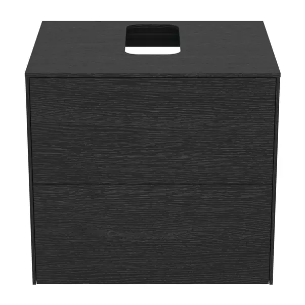Dulap baza suspendat Ideal Standard Atelier Conca finisaj stejar inchis 2 sertare si blat cu decupaj central 60 cm [5]