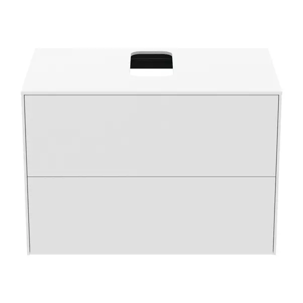 Dulap baza suspendat Ideal Standard Atelier Conca alb mat 2 sertare si blat cu decupaj central 80 cm [5]