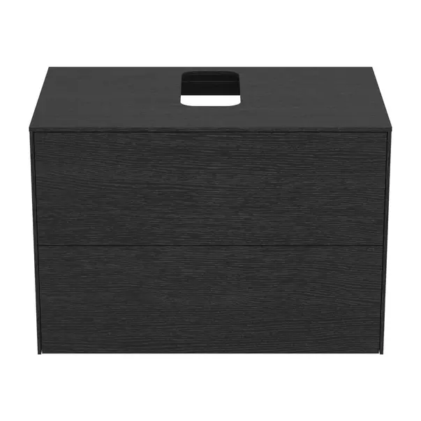 Dulap baza suspendat Ideal Standard Atelier Conca finisaj stejar inchis 2 sertare si blat cu decupaj central 80 cm [5]