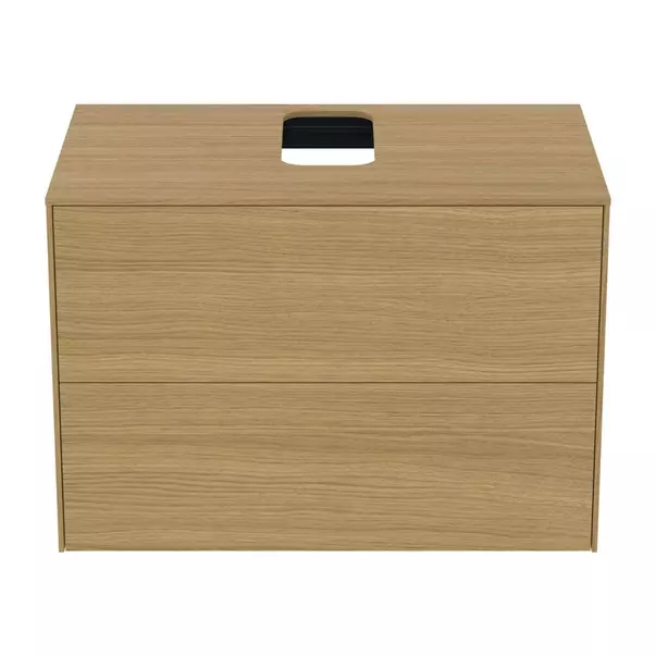 Dulap baza suspendat Ideal Standard Atelier Conca finisaj stejar deschis 2 sertare si blat cu decupaj central 80 cm [5]