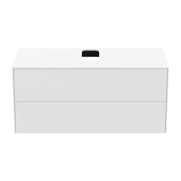 Dulap baza suspendat Ideal Standard Atelier Conca alb mat 2 sertare si blat cu decupaj central 120 cm [5]