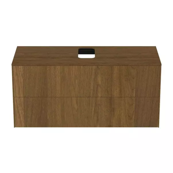 Dulap baza suspendat Ideal Standard Atelier Conca finisaj nuc inchis 2 sertare si blat cu decupaj central 120 cm [5]