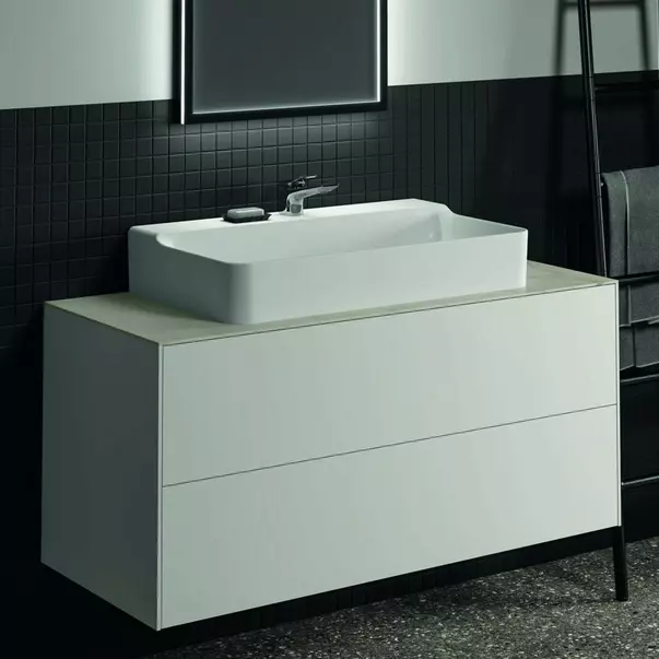 Dulap baza suspendat Ideal Standard Atelier Conca alb mat 2 sertare 120 cm [2]