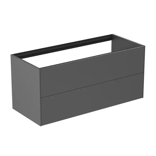 Mobilier Baie - Dulap baza suspendat Ideal Standard Atelier Conca antracit mat 2 sertare 120 cm