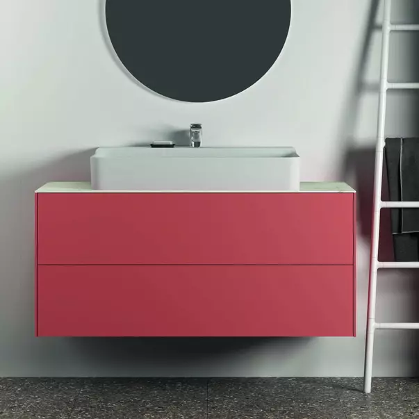  Dulapuri baie - Dulap baza suspendat Ideal Standard Atelier Conca rosu - oranj mat 2 sertare 120 cm