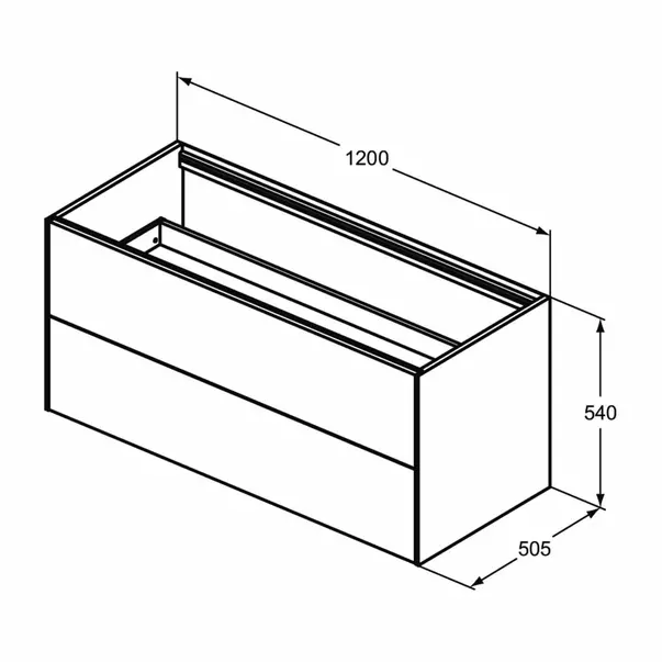 Dulap baza suspendat Ideal Standard Atelier Conca finisaj nuc inchis 2 sertare 120 cm [6]