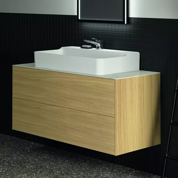 Dulap baza suspendat Ideal Standard Atelier Conca finisaj stejar deschis 2 sertare 120 cm [4]
