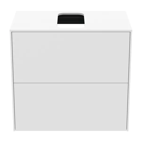 Dulap baza suspendat Ideal Standard Atelier Conca 2 sertare si blat cu decupaj central 60 cm alb mat [4]