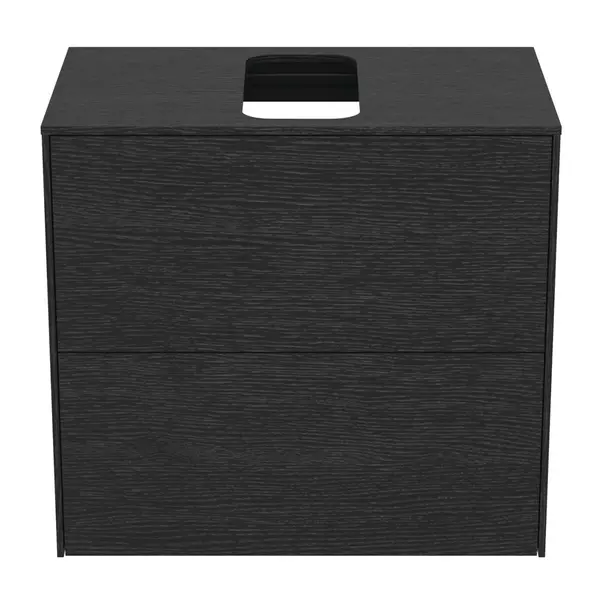 Dulap baza suspendat Ideal Standard Atelier Conca 2 sertare si blat cu decupaj central 60 cm finisaj stejar inchis [4]