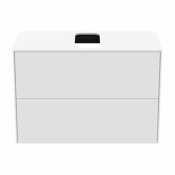Dulap baza suspendat Ideal Standard Atelier Conca 2 sertare si blat cu decupaj central 80 cm alb mat [5]