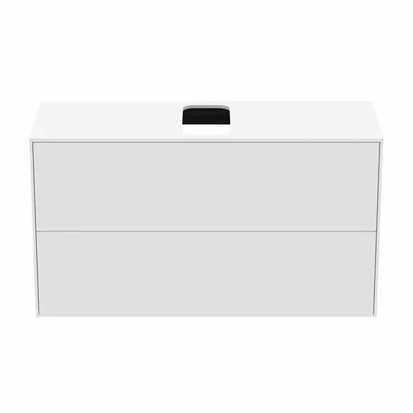 Dulap baza suspendat Ideal Standard Atelier Conca 2 sertare si blat cu decupaj central 100 cm alb mat [6]