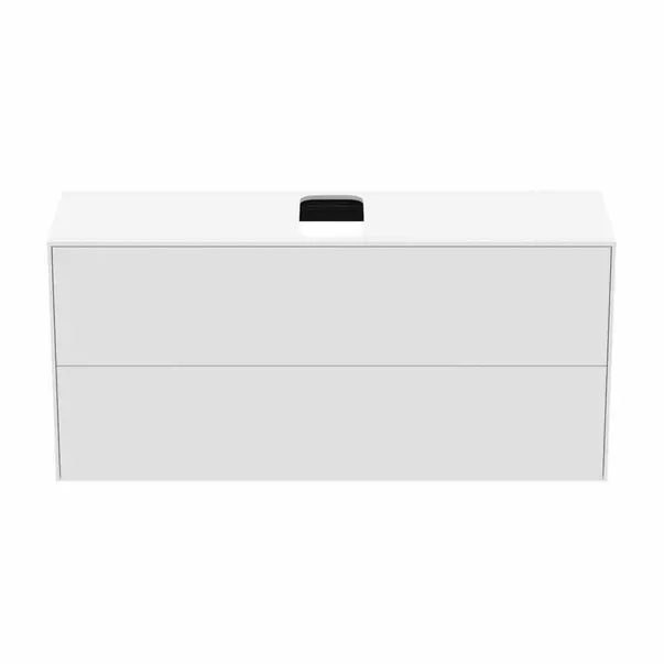 Dulap baza suspendat Ideal Standard Atelier Conca 2 sertare si blat cu decupaj central 120 cm alb mat [5]