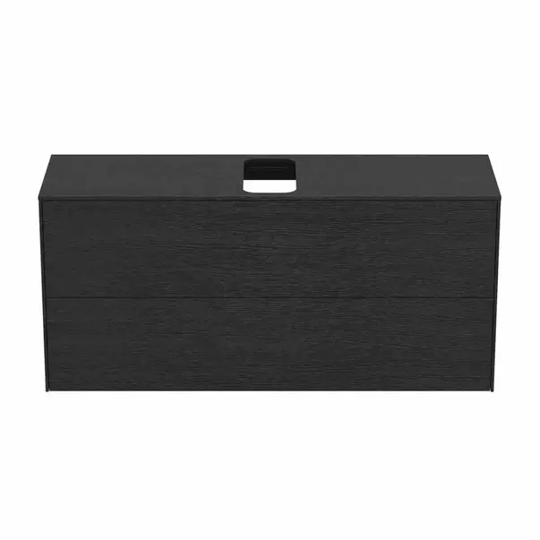 Dulap baza suspendat Ideal Standard Atelier Conca 2 sertare si blat cu decupaj central 120 cm finisaj stejar inchis [5]