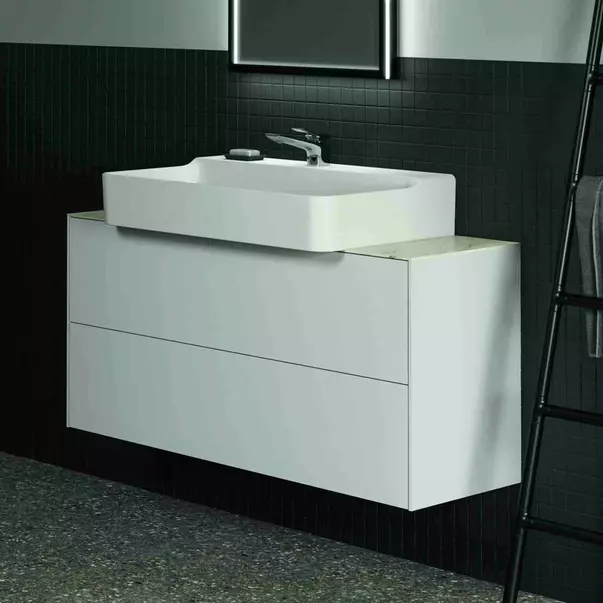 Dulap baza suspendat Ideal Standard Atelier Conca 2 sertare 120 cm alb mat [4]