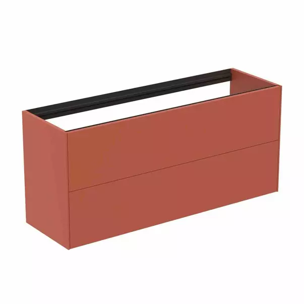 Mobilier Baie - Dulap baza suspendat Ideal Standard Atelier Conca 2 sertare 120 rosu - oranj mat