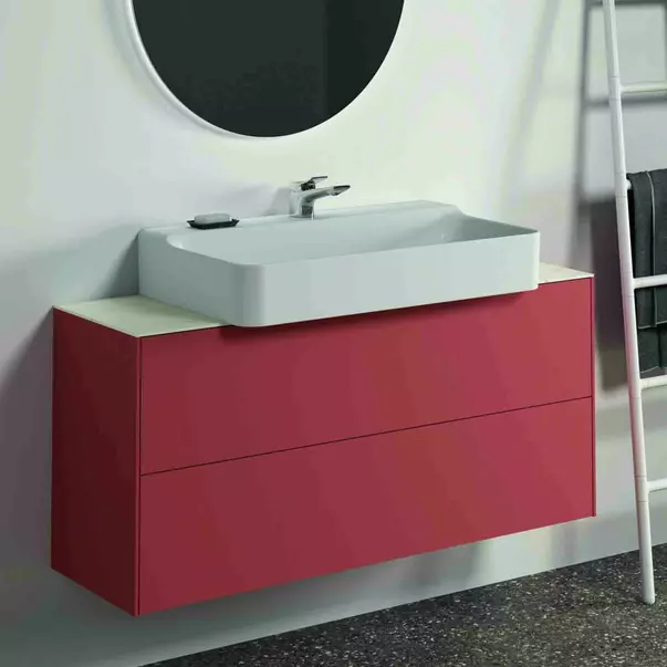 Dulap baza suspendat Ideal Standard Atelier Conca 2 sertare 120 rosu - oranj mat [2]