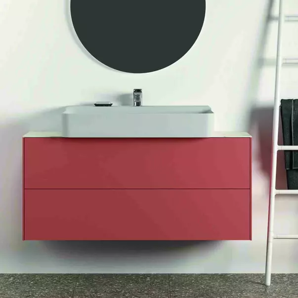 Dulap baza suspendat Ideal Standard Atelier Conca 2 sertare 120 rosu - oranj mat [3]