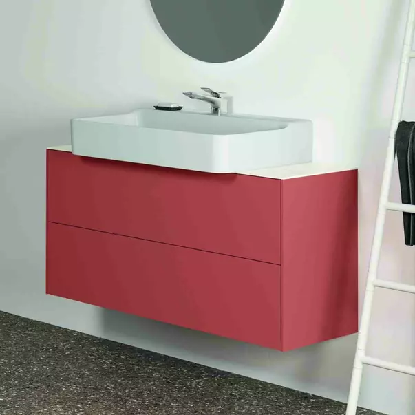 Dulap baza suspendat Ideal Standard Atelier Conca 2 sertare 120 rosu - oranj mat [4]