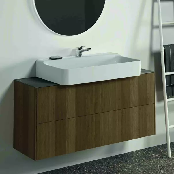 Dulap baza suspendat Ideal Standard Atelier Conca 2 sertare 120 cm finisaj nuc inchis [2]