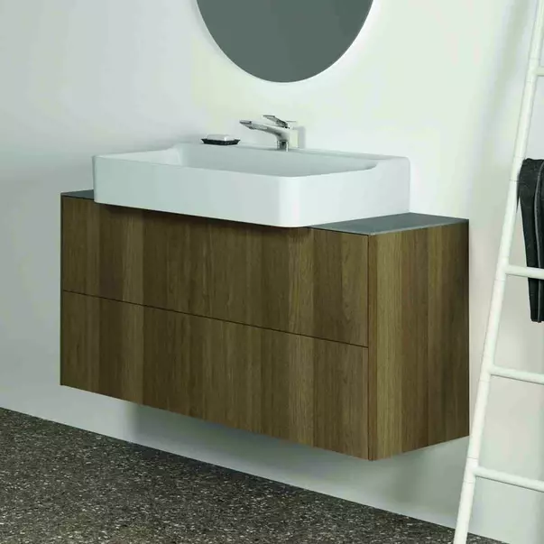 Dulap baza suspendat Ideal Standard Atelier Conca 2 sertare 120 cm finisaj nuc inchis [4]