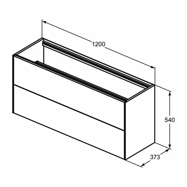 Dulap baza suspendat Ideal Standard Atelier Conca 2 sertare 120 cm finisaj nuc inchis [6]