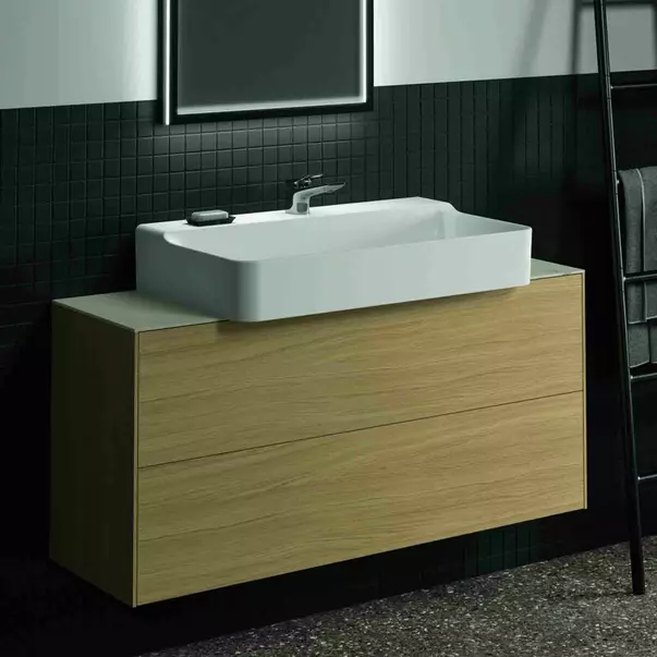 Dulap baza suspendat Ideal Standard Atelier Conca 2 sertare 120 cm finisaj stejar deschis [2]