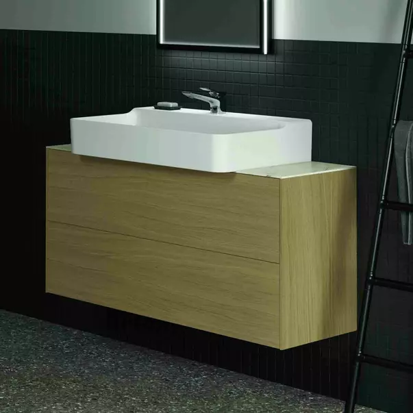Dulap baza suspendat Ideal Standard Atelier Conca 2 sertare 120 cm finisaj stejar deschis [4]