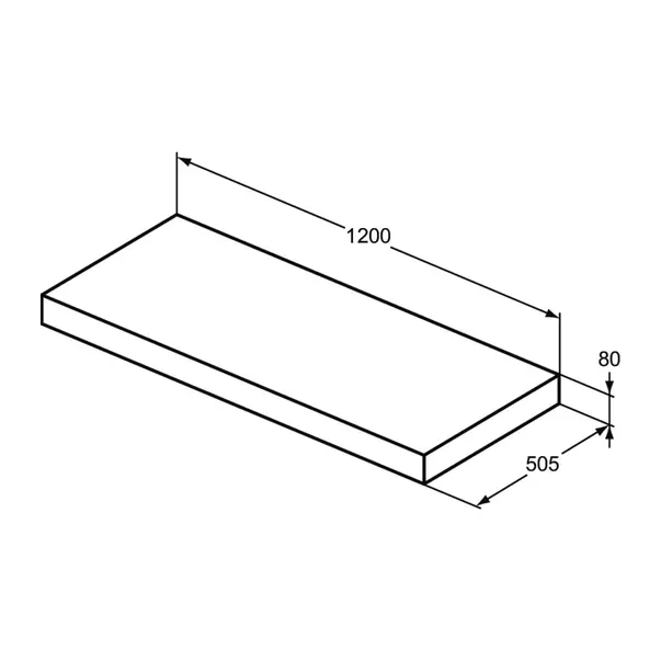 Blat pentru lavoar Ideal Standard Atelier Conca fara decupaj alb mat 120 cm [12]