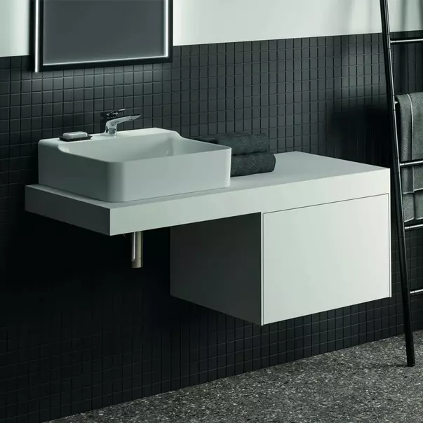 Blat pentru lavoar Ideal Standard Atelier Conca fara decupaj alb mat 120 cm [2]