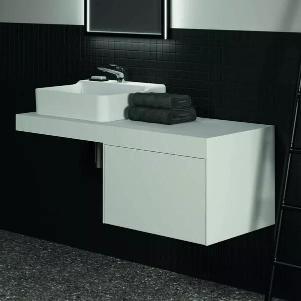 Blat pentru lavoar Ideal Standard Atelier Conca fara decupaj alb mat 120 cm [5]