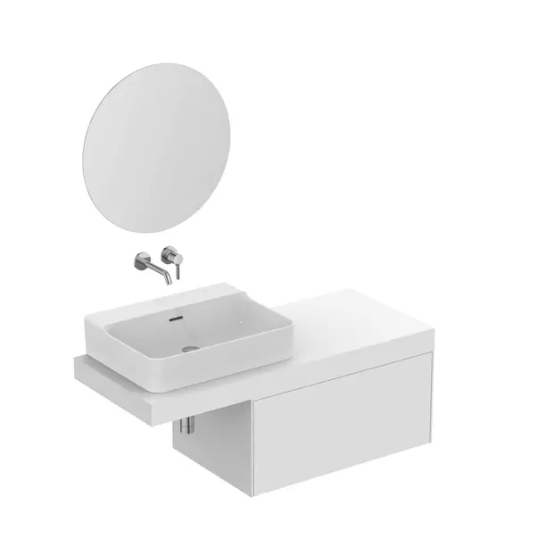 Blat pentru lavoar Ideal Standard Atelier Conca fara decupaj alb mat 120 cm [8]