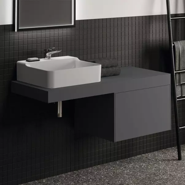 Blat pentru lavoar Ideal Standard Atelier Conca fara decupaj antracit mat 120 cm [2]