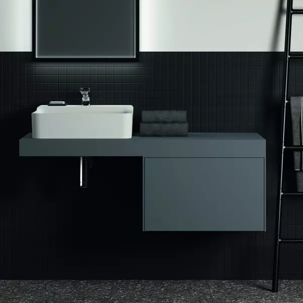 Blat pentru lavoar Ideal Standard Atelier Conca fara decupaj antracit mat 120 cm [3]