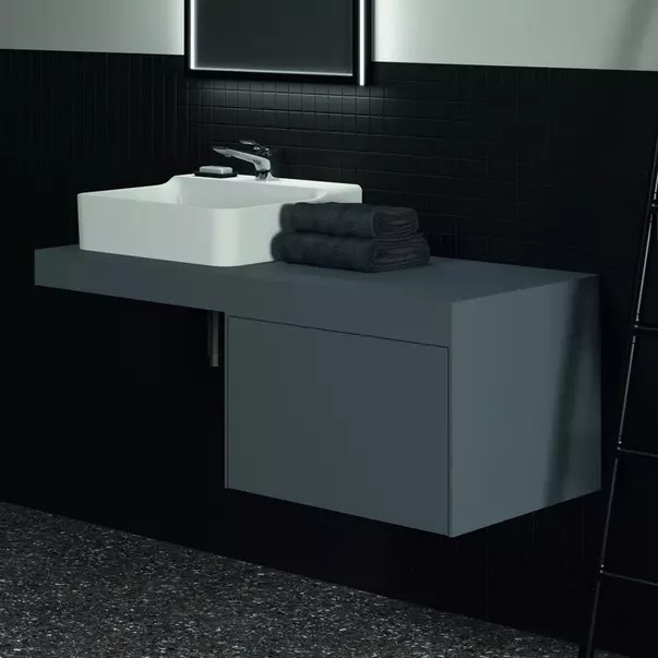 Blat pentru lavoar Ideal Standard Atelier Conca fara decupaj antracit mat 120 cm [4]