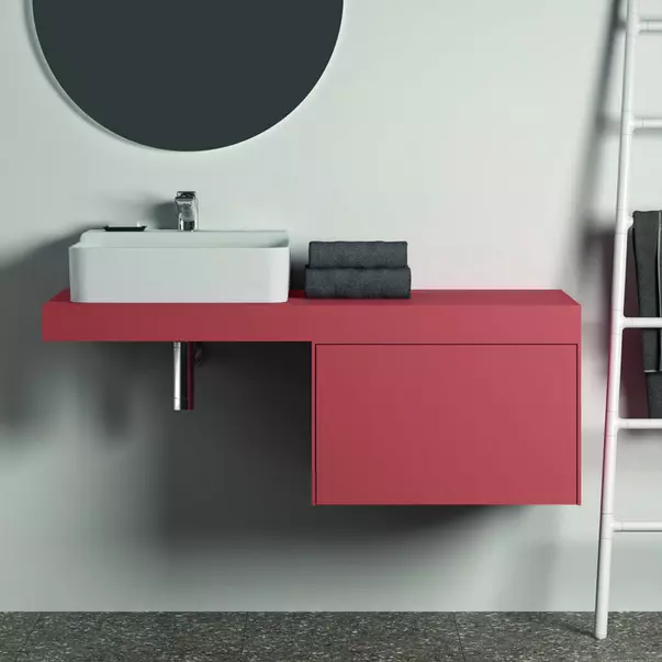 Blat pentru lavoar Ideal Standard Atelier Conca fara decupaj rosu - oranj mat 120 cm [3]