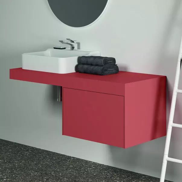 Blat pentru lavoar Ideal Standard Atelier Conca fara decupaj rosu - oranj mat 120 cm [4]