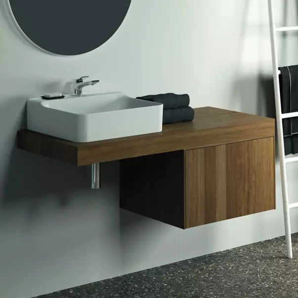 Blat pentru lavoar Ideal Standard Atelier Conca fara decupaj finisaj nuc inchis 120 cm [2]