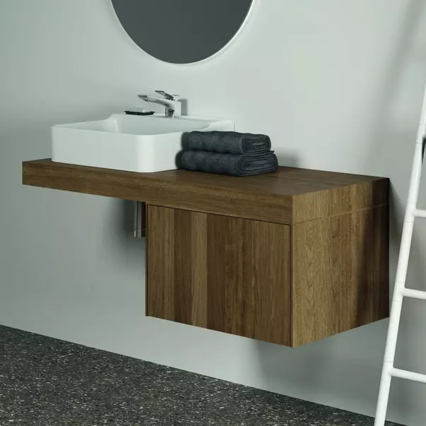 Blat pentru lavoar Ideal Standard Atelier Conca fara decupaj finisaj nuc inchis 120 cm [4]