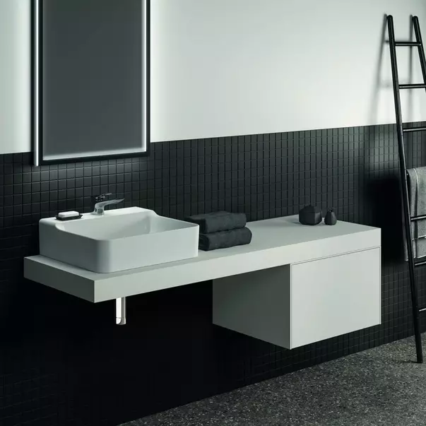 Blat pentru lavoar Ideal Standard Atelier Conca fara decupaj alb mat 160 cm [2]