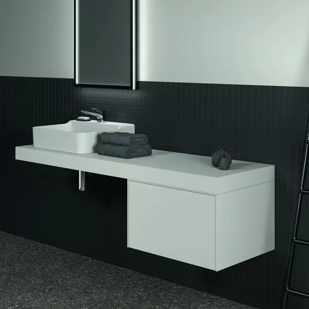 Blat pentru lavoar Ideal Standard Atelier Conca fara decupaj alb mat 160 cm [4]