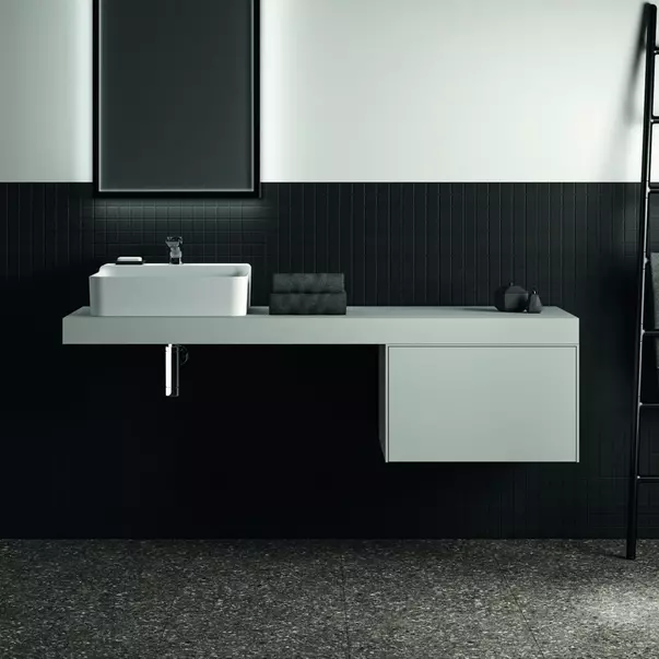 Blat pentru lavoar Ideal Standard Atelier Conca fara decupaj alb mat 160 cm [7]