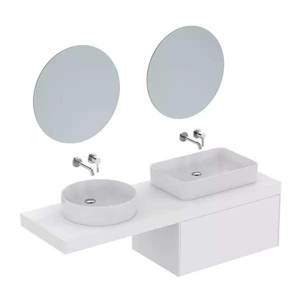 Blat pentru lavoar Ideal Standard Atelier Conca fara decupaj alb mat 160 cm [9]