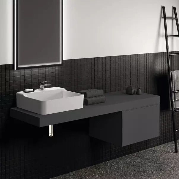 Blat pentru lavoar Ideal Standard Atelier Conca fara decupaj antracit mat 160 cm [2]