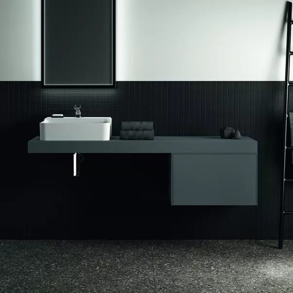 Blat pentru lavoar Ideal Standard Atelier Conca fara decupaj antracit mat 160 cm [3]