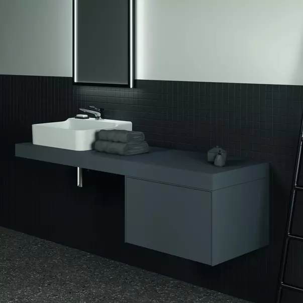 Blat pentru lavoar Ideal Standard Atelier Conca fara decupaj antracit mat 160 cm [4]