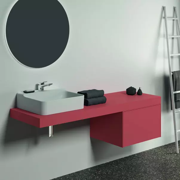 Dulapuri baie - Blat pentru lavoar Ideal Standard Atelier Conca fara decupaj rosu - oranj mat 160 cm