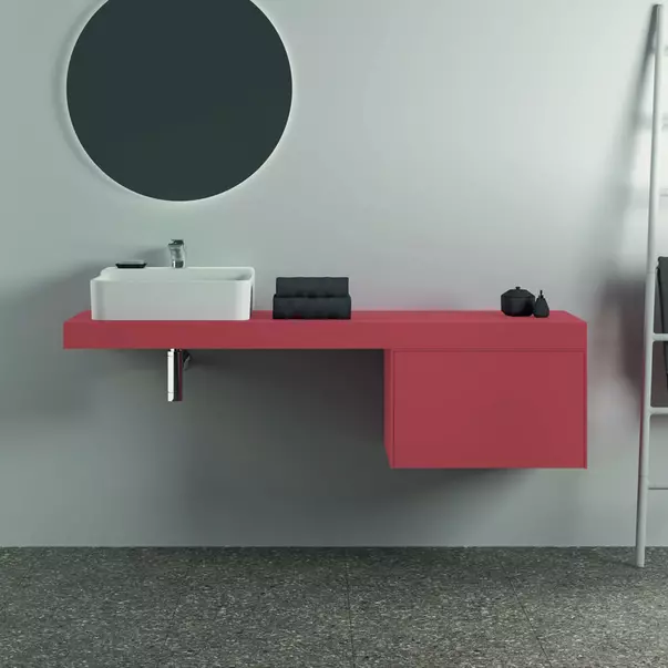Blat pentru lavoar Ideal Standard Atelier Conca fara decupaj rosu - oranj mat 160 cm [3]